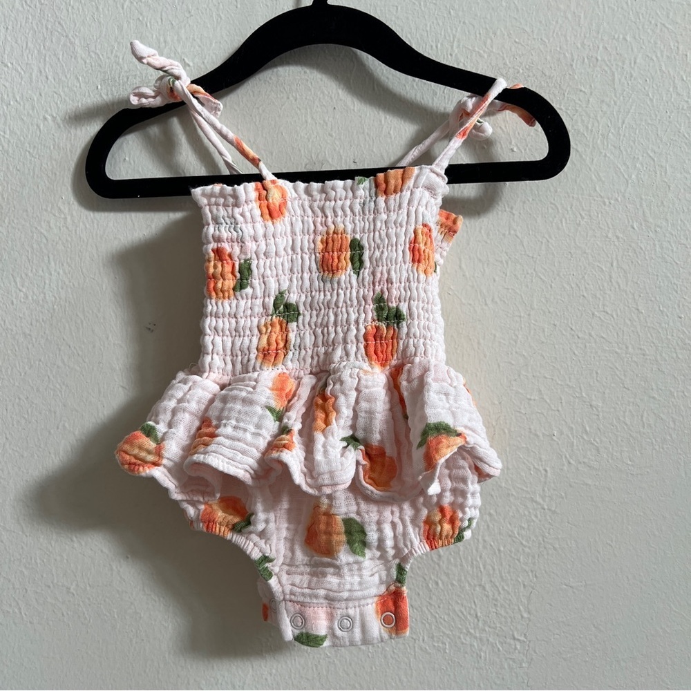 Angel Dear Muslin Peach Sunsuit